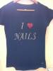 T-SHIRT " I LOVE NAILS " COEUR ROUGE Taille S